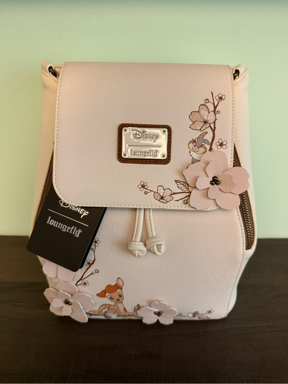 NWT Loungefly Disney Bambi Cherry Blossom Flap Mini Backpack